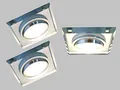 Produktbild: Trango 3er Set *CRYSTAL* LED Einbaustrahler 6729S-03M6KSD aus Glas handgeschliffen inkl. 3x 3-Stufen dimmbar Ultra Flach LED Modul 6000K Tageslichtweiß Einbauleuchte, Einbauspot, Deckenleuchte