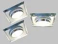 Produktbild: TRANGO LED Einbaustrahler, Dimmfunktion, 3er Set 6729S-03M6KSD *CRYSTAL* LED Deckenstrahler aus handgeschliffenem Glas & Alu inkl. 3x 3-Stufen dimmbar Ultra Flach LED Modul, 6000K Tageslichtweiß (kaltweiss), Einbauspot, Deckenleuchte, Einbaustrahler