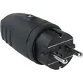 Produktbild: as-Schwabe Gummi-Stecker Schutzkontakt ohne Kabel max. 2,5mm2 230V Schwarz IP44