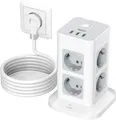 Produktbild: TESSAN Steckdosenleiste Flachstecker, 8 Fach Mehrfachsteckdose mit 3 USB Stecker