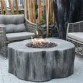 Produktbild: ELEMENTI Gasfeuerstelle Manchester Sitzgruppe (Feuerstelle + 4 Sitzhocker) Classic Gray