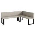 Produktbild: MEBLINI Eckbank für Esszimmer - Küchenbank - Essecke - Sitzecke Küche - Peter - U-Beine 142x196x87cm Rechts - Beige Kunstleder