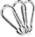 Produktbild: com-four® 3x Karabinerhaken - Stahl-Karabiner mit 350 kg Tragkraft - für Sonnensegel, Schwebegrill, Boxsack und viel mehr