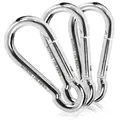 Produktbild: 3x Karabinerhaken - Stahl-Karabiner mit 350 kg Tragkraft - für Sonnensegel uvm.