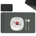 Produktbild: SÄNGER | Untersetzer & Platzsets abwaschbar aus Kunstleder 12 teilig, Platzdeckchen Tischuntersetzer für 6 Personen-rutschfest doppelseitig wasserdicht- Tischset Untersetzer Grau Schwarz 44,5 * 30cm
