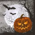 Produktbild: 20 Servietten Halloween Time Gruselzeit Fledermaus Mond Nacht Tischdeko 33x33cm