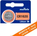 Produktbild: 1 x Batterien muRata eh. Sony CR1620 Lithium Knopfzelle 80mAh 3V CR 1620 NEU