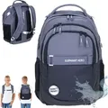 Produktbild: Schulrucksack Elephant Hero Signature Rucksack Jungen Schultasche backpack Schulranzen Schulmappe Schule Tasche 13047 Color Block Schwarz Anthrazit - Schwarz/Grau