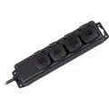 Produktbild: Outdoor-Steckdosenleiste IP44, 4-fach schwarz, 2 Meter