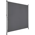 Produktbild: tectake Klemmmarkise, Dunkelgrau, Kunststoff, 158x310 cm, CE, Sonnen- & Sichtschutz, Sichtschutz Garten, Balkon Sichtschutze