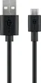 Produktbild: goobay Micro USB Lade und Synchronisationskabel schwarz 1 m (1er Softpack)