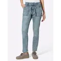 Produktbild: Webhose HEINE, Damen, Gr. 46, Normalgrößen, blau (blau, stone, washed), 98% Baumwolle, 2% Elasthan, unifarben, lang, Hosen