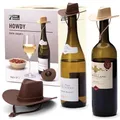 Produktbild: Monkey Business Silikon-Weinverschluss, lustiger Cowboyhutverschluss verschließt Flasche und hält Wein frisch, niedliches Weinzubehör, Küchenhelfer, 2 Stück Howdy Flaschenverschlüsse