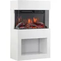 Produktbild: Elektrokamin, Weiß, Metall, Glas, 48.0x75.0x21.7 cm, Fernbedienung, Flammeneffekt separat schaltbar, Überhitzungsschutz, Dimmer, Kleinmöbel