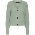 Produktbild: Vero Moda Strickjacke VMLea (1-tlg) Plain/ohne Details grau|grün M (38)