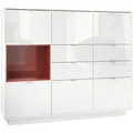 Produktbild: Vladon Highboard, Bordeaux, Holzwerkstoff, 153x123x38 cm, Wohnzimmer, Kommoden & Sideboards, Highboards