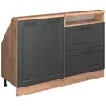 Produktbild: Vicco Küchenschrank, Anthrazit, Honigeiche, Holzwerkstoff, 1 Fächer, 2 Schubladen, Rechteckig, 120x81.6x46 cm, Küchen, Küchenmöbel, Küchenschränke, Küchenunterschränke
