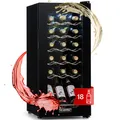 Produktbild: Klarstein Weinkühlschrank, 1 Zonen Getränkekühlschrank Klein, Kleiner Weinschrank 50L, Wein-Kühlschrank Klein mit Glastür, Indoor/Outdoor Flaschenkühlschrank, Wine Fridge 5-18°C, 18 Flaschen
