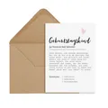 Produktbild: Postkarte GEBURTSTAGSKIND weiblich DEFINITION inkl. Briefumschlag