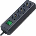 Produktbild: Brennenstuhl Steckdosenleiste Eco-Line, 1,5m Kabel, 3-fach in schwarz mit Schalter