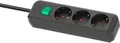 Produktbild: Brennenstuhl Eco-Line Steckdosenleiste, 3 Schutzkontaktsteckdosen, 45°-Anordnung, erhöhter Berührungsschutz, 1,5 m Kabellänge, L 215 x B 95 x T 60, schwarz 661665