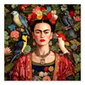 Produktbild: Poster Frida Kahlo mit exotischen Vögeln - Mark Ashkenazi