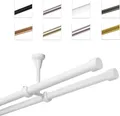 Produktbild: MDEKOR Gardinenstange Vorhangstange 19mm, 2-läufig, 2-läufig Deckemontage, 120 cm Weiß Glänzend