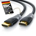 Produktbild: CSL - 8k / 4k HDMI Kabel 2.1/2.0-0,5m - 8K @ 60Hz - 4K @ 120Hz - 48 Gbit/s - 3D - Ultra High Speed mit Ethernet - TV Blu-ray PS5 Xbox Series X Switch - schwarz - 0,5 Meter