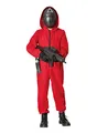 Produktbild: Maskworld - Korean Game Aufseher Kostüm für Kinder - Roter Overall ohne Maske - 168 - Verkleidung Karneval Halloween Motto-Party