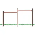 Produktbild: Gartenpirat Kletterstange Outdoor – Spielgeräte für draußen – Doppel Turnreck Olli – Turnstange Garten in Rot – Aus Rundholz – Gesamtlänge 286 cm