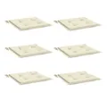 Produktbild: vidaXL Sitzauflage Gartenstuhl-Kissen 6 Stk. Creme 40x40x4 cm Oxford-Gewebe, (6 St)