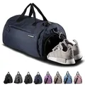Produktbild: Fitgriff® Sporttasche & Reisetasche für Damen und Herren - mit Schuhfach & Nassfach - Tasche für Sport, Fitness & Reisen - Trainingstasche, Gym Bag (Navy Blue, 58 x 31 x 31 cm (Medium))