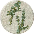 Produktbild: Erwin Müller Badematte, Badteppich, Badvorleger Eukalyptus Blätter grün Größe rund: 80 cm Ø - rutschhemmend, weich und flauschig, für Fußbodenheizung geeignet