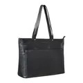 Produktbild: STILORD Astrid Shopper Handtasche Leder Damen Schultertasche Vintage Ledertasche mit Laptopfach Elegante Businesstasche Aktentasche für Frauen Echtleder Farbe:schwarz