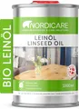 Produktbild: Nordicare Leinöl [1L] für Holz zum Holzschutz I Leinöl Firnis Holzöl für Innen I Möbel Holzöl, Leinenöl Holz