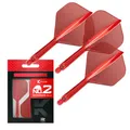 Produktbild: Target Darts K Flex Integrierter Dart-Flug und -Schaft, Nr. 2 Rot (Mittelstufe) | 3er-Pack K-Flex - No 2, Precision Moulded 2-In-1 Dart Flights und Dart Stem | Professionelles Dart-Zubehör