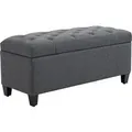 Produktbild: HOMCOM Sitzbank mit Stauraum Polyester Gummiholz Dunkelgrau 100 x 40 x 44 cm