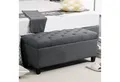 Produktbild: HOMCOM Sitzbank Polsterbank mit Stauraum (Truhenbank, 1-St., Polsterbank), Schlafzimmer, Wohnzimmer, Gummiholz, Dunkelgrau, 100 x 40 x 44 cm