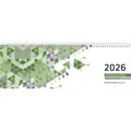 Produktbild: Zettler Tischquerkalender 1W/1S grün 2026 – Wochenkalender 30 × 10 cm, 1 Woche auf 1 Seite mit Stundeneinteilung 7–19 Uhr, FSC-zertifiziert, praktischer Bürokalender für Schreibtisch & Homeoffice
