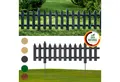 Produktbild: Floranica Staketenzaun Vorgartenzaun Steckzaun Gartenzaun Zierzaun Lattenzaun Friesenzaun, (20 x 100 cm, 1-St., Anthrazit), Blummen Beeten Zaun aus Holz mit Metalpfosten, Beetabgrenzung