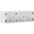 Produktbild: vidaXL Wandschrank mit Glastüren Weiß 102x37x35 cm