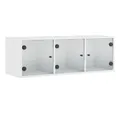 Produktbild: vidaXL Glashängeschrank Wandschrank mit Glastüren Weiß 102x37x35 cm (1-St)