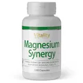 Produktbild: Magnesium Synergy 3-Fach Power: Magnesium Citrat, Glycinat & Malat, 120 Kapseln Hochdosiert, Premium Komplex Vegan, Laborgeprüft Vitality Nutritionals von Vitamin Express