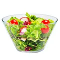 Produktbild: KONZEPT Salatschüssel aus bleifreiem Glas – 830 ml, Ø 16 cm, transparent, robust und stapelbar, ideal für Salate