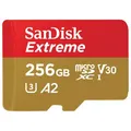 Produktbild: SanDisk Extreme microSDXC UHS-I, C10, U3, V30, A2 + SD Adapter  256 GB 190 MB/s