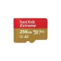 Produktbild: SanDisk Extreme 256 GB microSDXC Speicherkarte Kit (2022) bis 190 MB/s, C10,U3