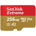 Produktbild: SanDisk Extreme 256GB microSDXC UHS-I V30 mit SD-Adapter SDSQXAV-256G-GN6MA