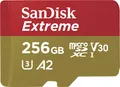 Produktbild: Sandisk Speicherkarte microSDXC Extreme 256GB 190MB/s A2 C10 V30 UHS + SDAdapter