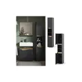 Produktbild: Vicco Hochschrank Marelle Anthrazit Eiche 30 x 180 cm mit Türen und offenen Fächern