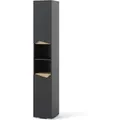 Produktbild: Vicco Badschrank Marelle Anthrazit/Anthrazit 30 x 180 cm mit Türen und Offenen Fächern